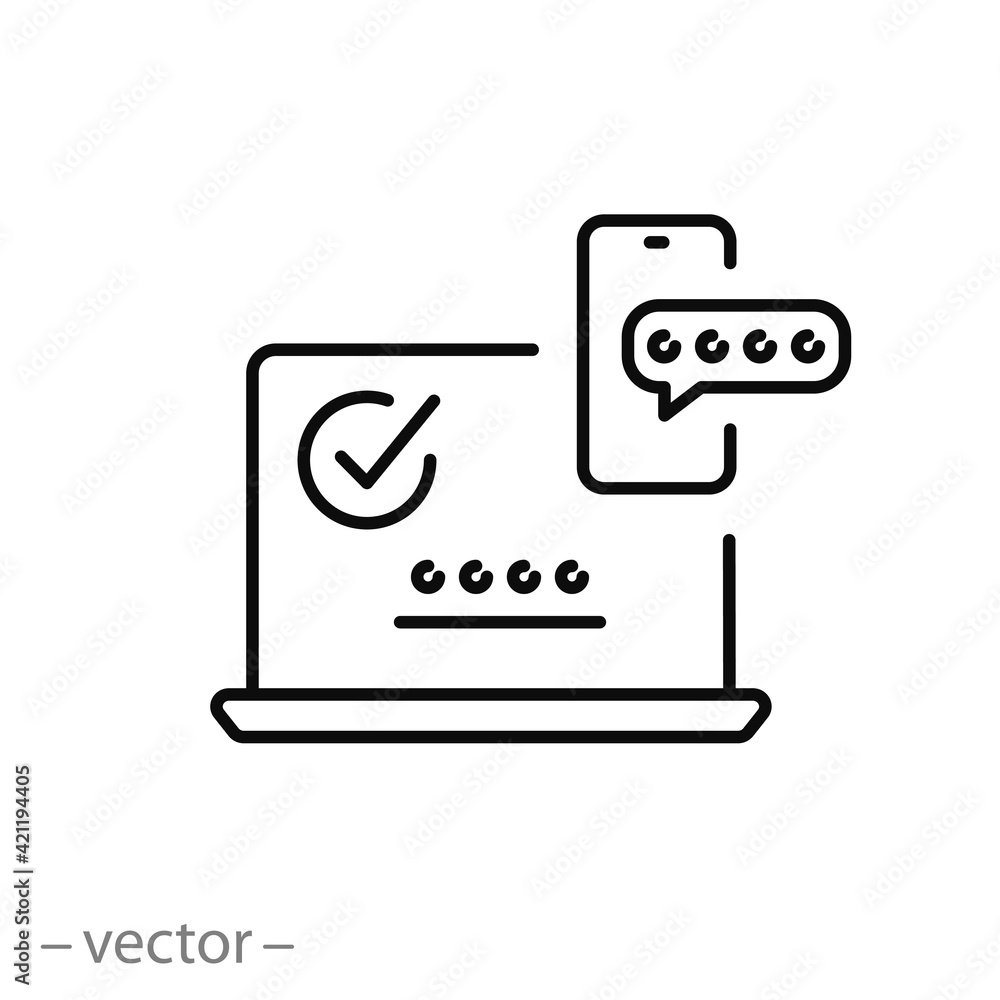 2fa multifactor verification icon, two factor authentication, online ...