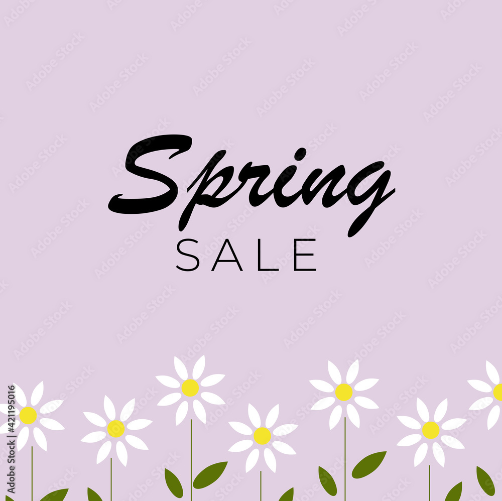 Spring Sale banner with flowers Spring Sale banner with flowers