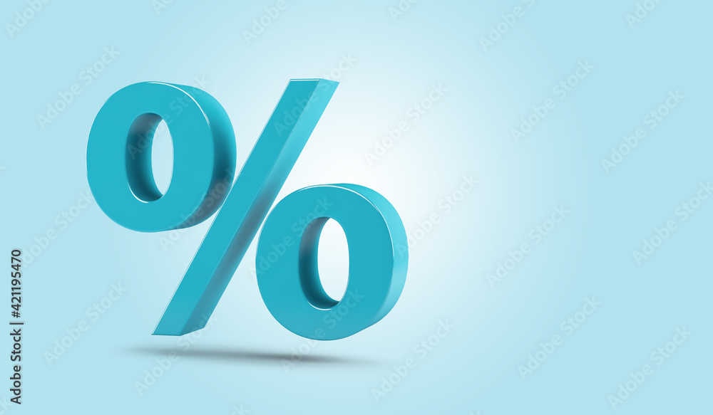 Percent sign isolated from the background with copy space Percent sign isolated from the background with copy space
