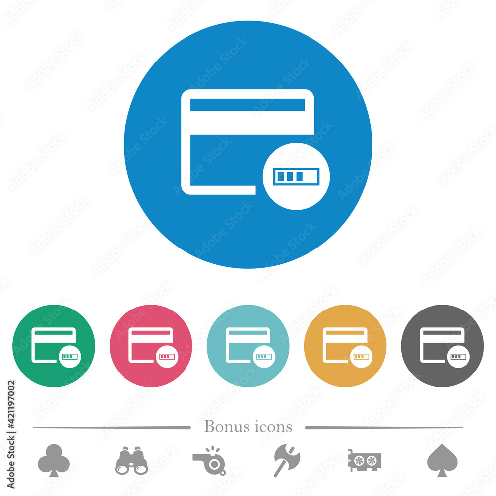 Verifying credit card flat round icons Verifying credit card flat round icons