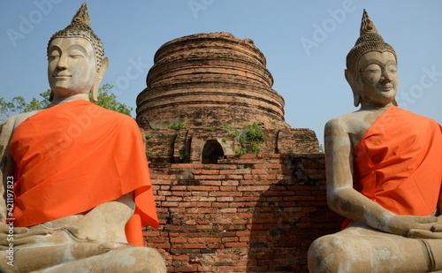 Wat Yai Chai Mongkhon is a Buddhist temple, was constructed by King U-Thong in 1357 AD to accommodate the monks that were ordained by Phra Wanratana Mahathera Burean. This monastery was named Wat Pak photo