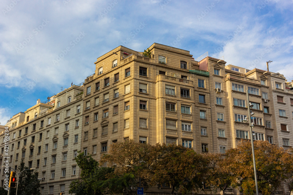building in one of the streets of barcelona