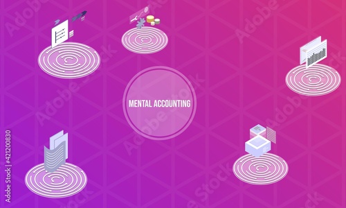 Mental accounting concept on abstract design photo