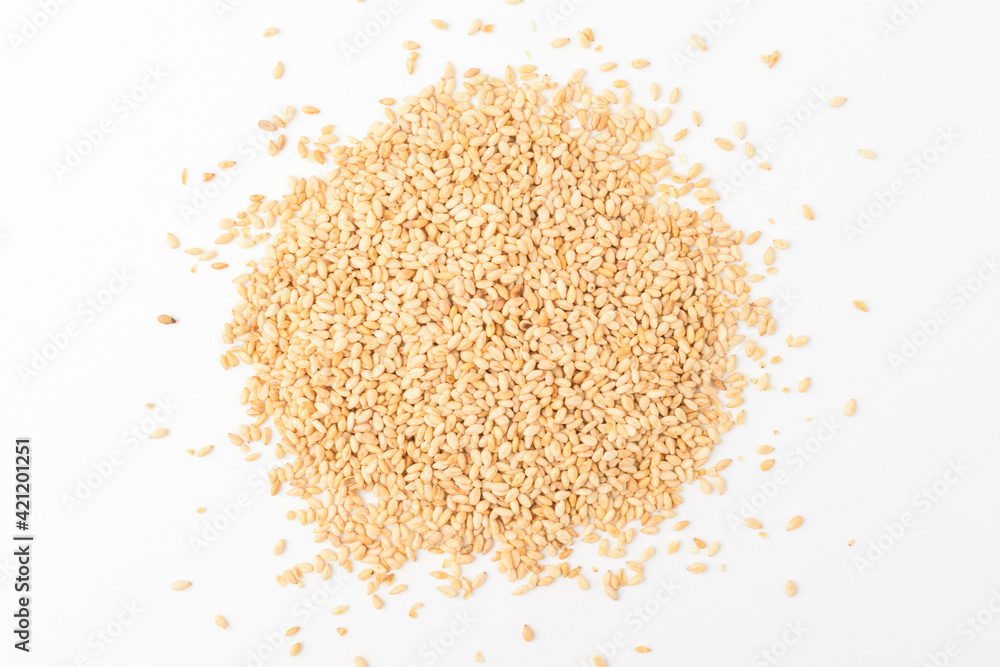 Sesame seeds on white background Sesame seeds on white background