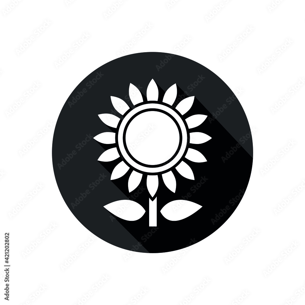 Vector image. Icon of a sunflower.