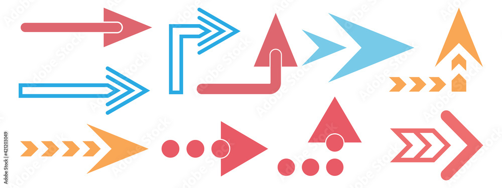 arrow icon set vector design illustration. direction symbol arrow icon set vector design illustration. direction symbol