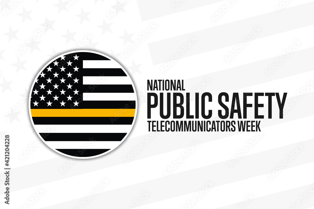 National Public Safety Telecommunicators Week. Second Week in April. Holiday concept. Template for background, banner, card, poster with text inscription. Vector EPS10 illustration.