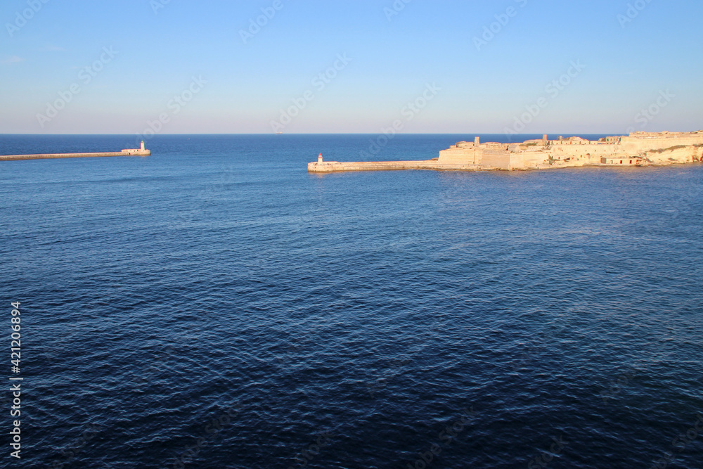 city of kalkara and mediterranean sea in malta city of kalkara and mediterranean sea in malta