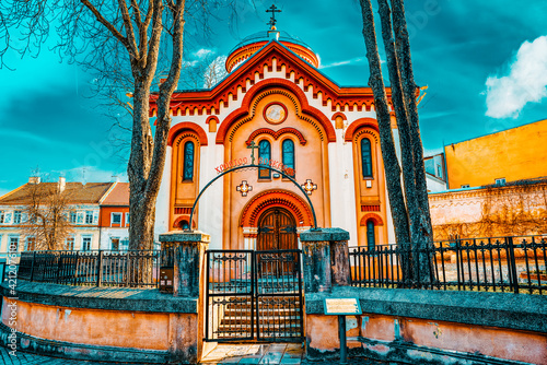Saint Parasceve Orthodox Church on street Didzioji in the historic part of the old city of Vilnus. Lithuania.