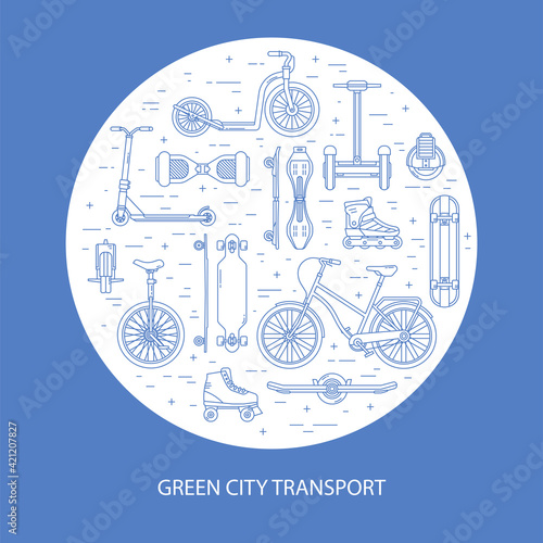 Alternative Green City Eco Transport in Line
