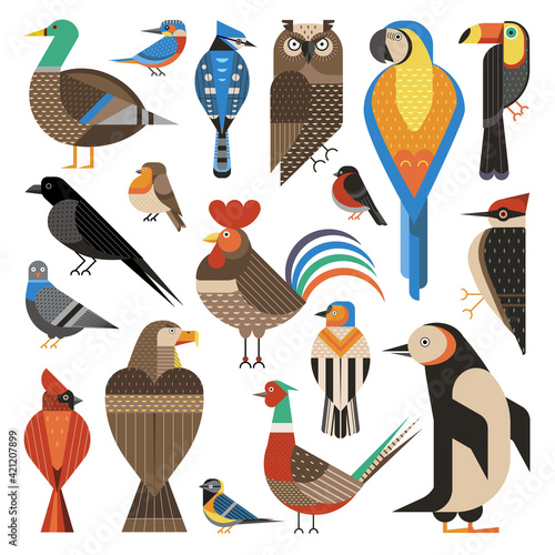 Widespread Common Birds Geometric Set in Flat