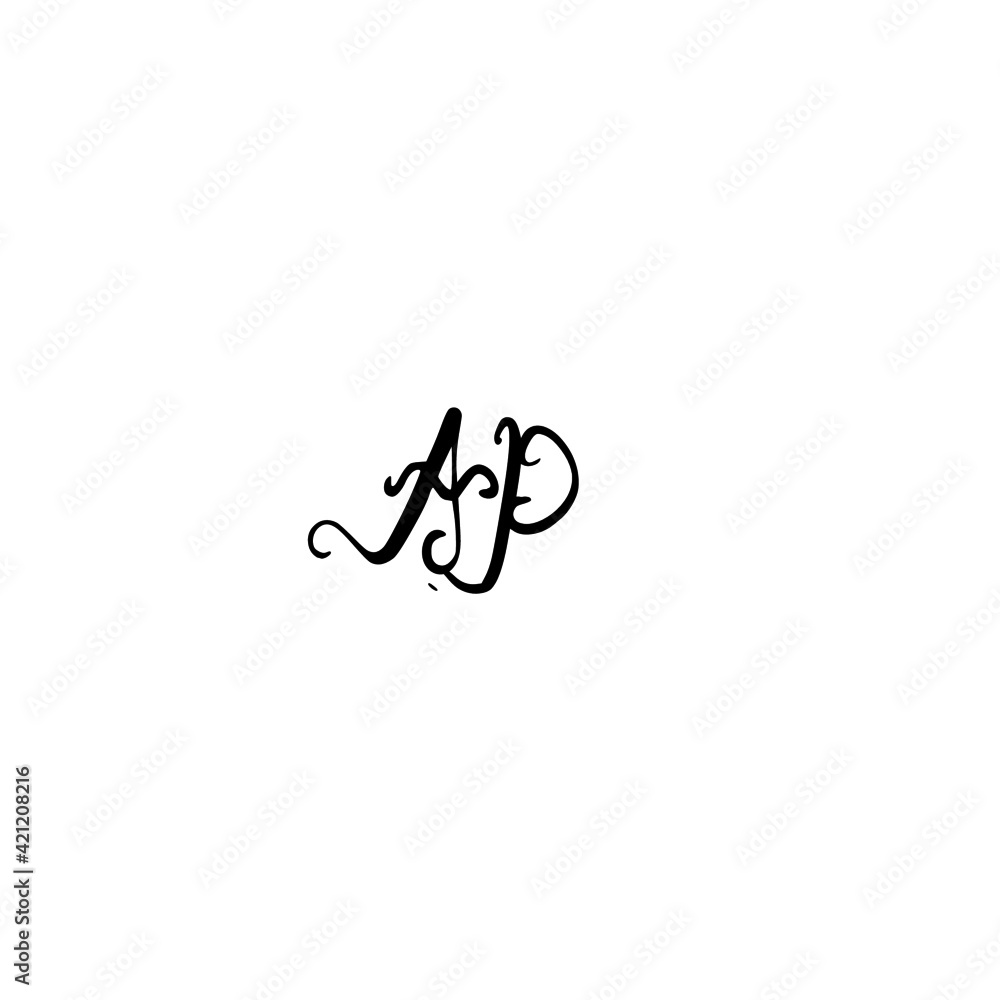 Initial AP handwritten monogram and elegant logo design Initial AP handwritten monogram and elegant logo design