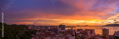 Sunset view of Kota Kinabalu city