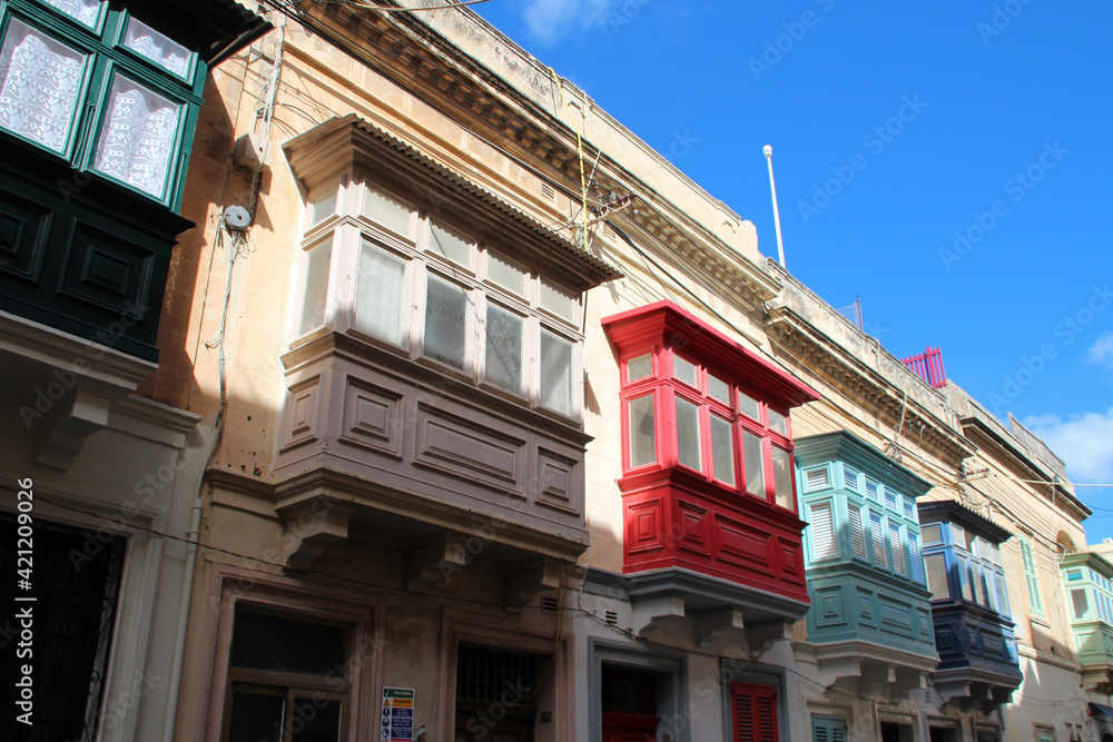 ancient residential buildings in rabat in malta 