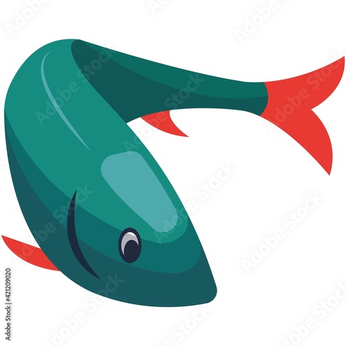 Fish ocean or sea dweller vector illustration on white