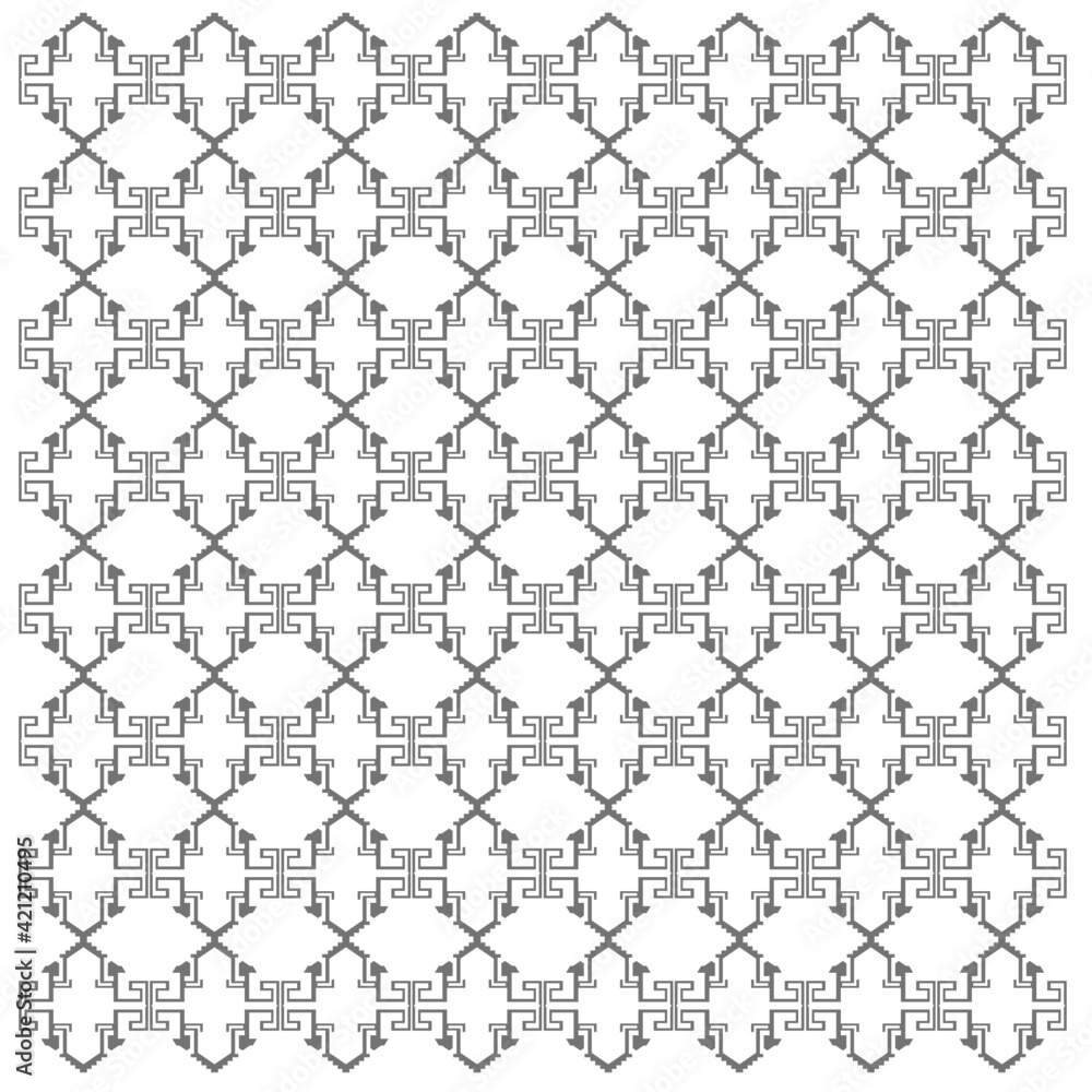 Ethno design blocks, Aztecs silver white Ethno design blocks, Aztecs silver white