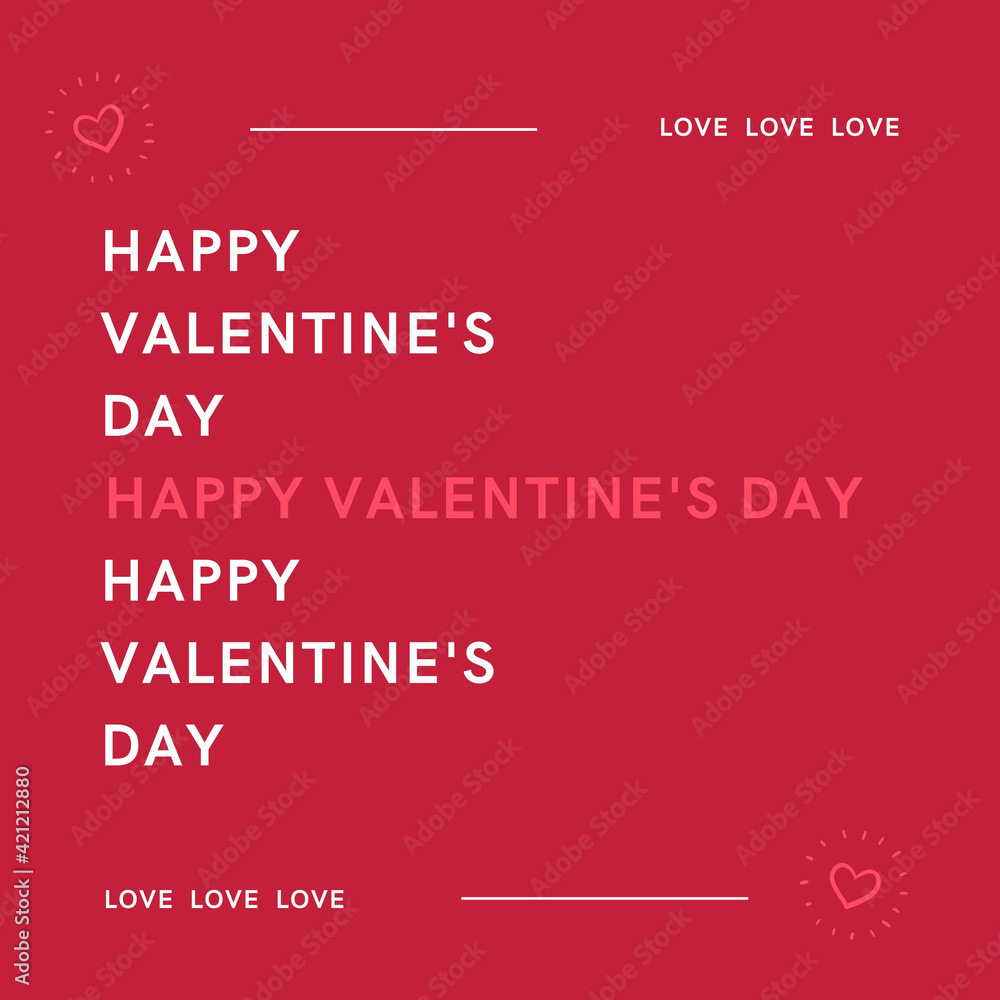 Happy Valentine's Day (red background)