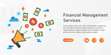 financial security Landing page template. creative website template designs. editable Vector illustration.