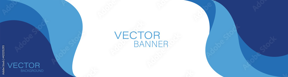 Blue wave background with lighting effect. Modern graphic vector illustration. Abstract banner design. Vector template for banner cover and text. 