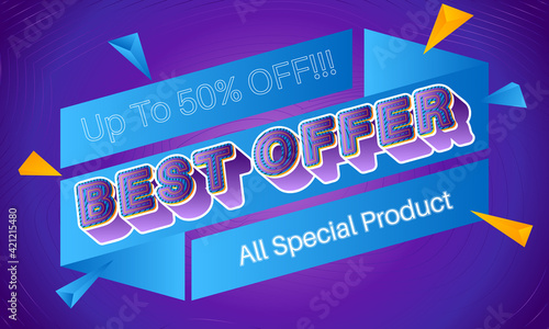 Best Offer - Vector banner template design. Special offer discount banner, big promotion, mega sale fashion advertising.