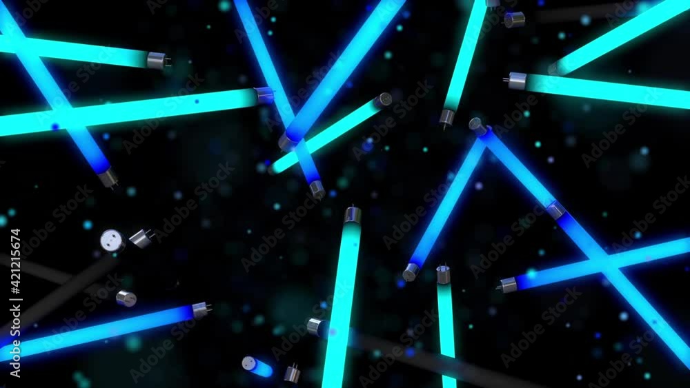 Blue Neon Lamps Looped Video Blue Neon Lamps Looped Video