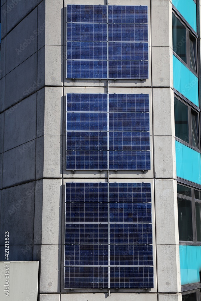 Vertical wall photovoltaic panels