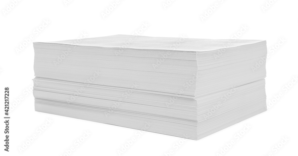 Stack of blank paper sheets isolated on white Stack of blank paper sheets isolated on white