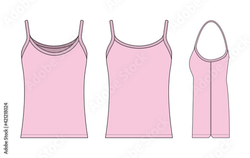 Woman camisole dress template vector illustration