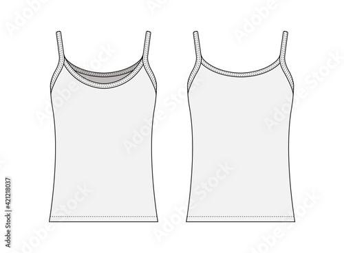 Fotografie, Obraz Woman camisole dress template vector illustration