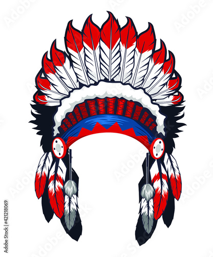 American native indian head dress in vector