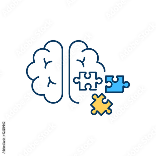 Attention deficit disorder RGB color icon. Behavior problems. Being easily distracted. Difficulty regulating emotions. Neurobehavioral disorders. Trouble paying attention. Isolated vector illustration