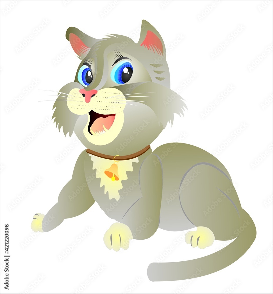 Cat handsome gray fluffy cheerful Cat handsome gray fluffy cheerful