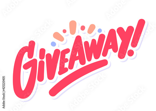 Giveaway. Vector handwritten lettering banner.