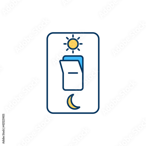 Worsening depression feelings at night RGB color icon. Mood disorder. Feeling sicker during nighttime. Health conditions. Anxiety and panic attacks problems increasing. Isolated vector illustration