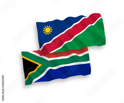 Flags of Republic of Namibia and Republic of South Africa on a white background Free Download Flags of Republic of Namibia and Republic of South Africa on a white background - GFXLoad