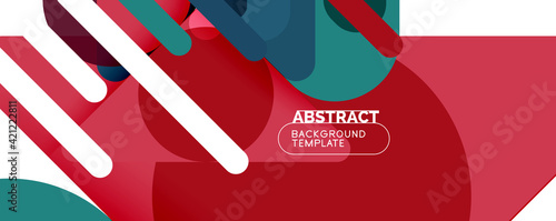Modern geometric round shapes and dynamic lines, abstract background. Vector illustration for placards, brochures, posters and banners