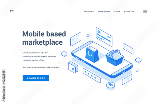 Convenient banner of mobile application for shopping
