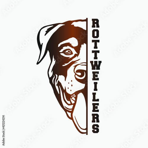 Принти на полотні Rottweilers Icon Illustration Vector Design