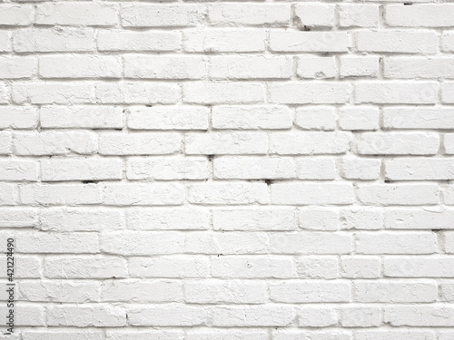 White brick wall texture background. © the_pixel