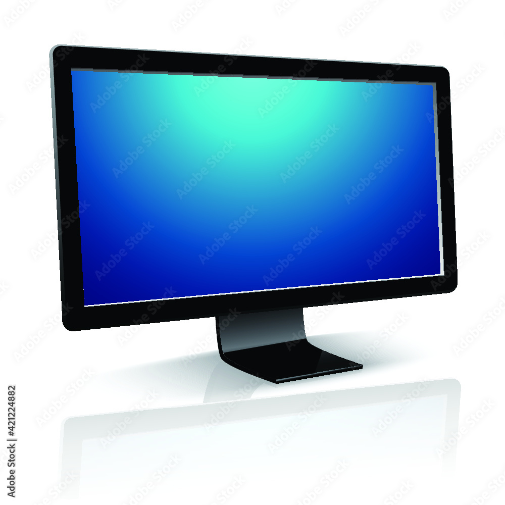 Computer Monitor with blank screen on white background Computer Monitor with blank screen on white background