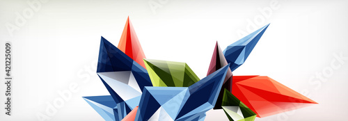 Vector 3d triangles and pyramids abstract background for business or technology presentations, internet posters or web brochure covers