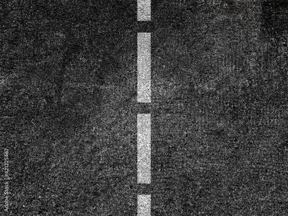 Fototapeta premium Asphalt road with dividing white line