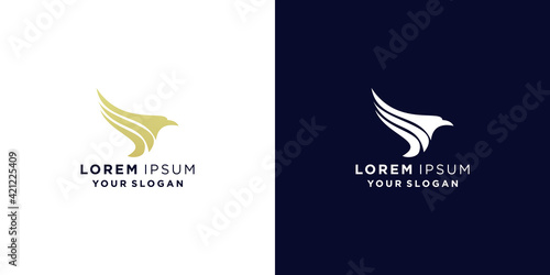 eagle gold colour logo design 
