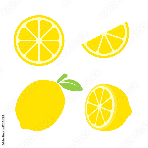 Yellow lemon vector. Lemon is a fruit that is sour and has high vitamin C. Helps to feel fresh.