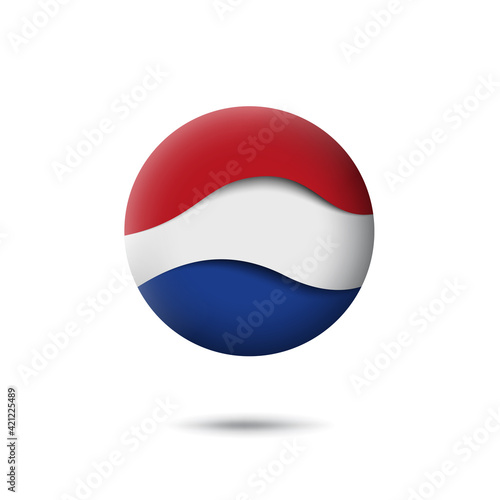Netherlands, denmark flag icon in the shape of circle. Waving in the wind. Abstract waving dutch flag. Paper cut style. Vector symbol, icon, round button Free Download Netherlands, denmark flag icon in the shape of circle. Waving in the wind. Abstract waving dutch flag. Paper cut style. Vector symbol, icon, round button - GFXLoad