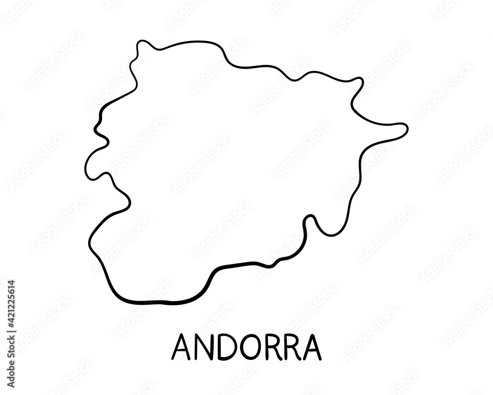  Hand drawn Andorra map illustration