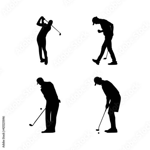 silhouette of a golf player vector illustration
