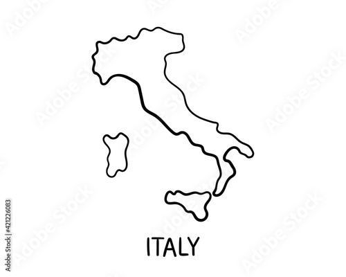  Hand drawn Italy map illustration