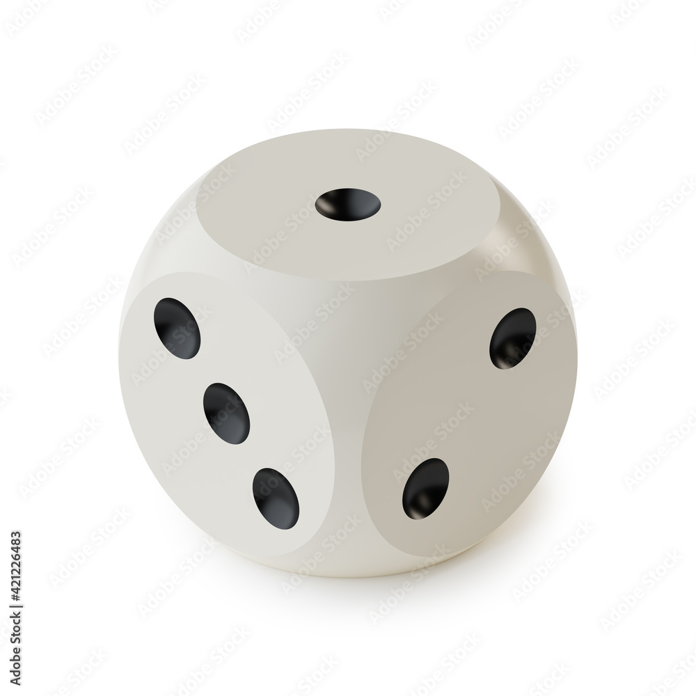 Game dice with rounded edges and corners in isometric projection isolated on a white background. Gambling concept. 3D rendering Game dice with rounded edges and corners in isometric projection isolated on a white background. Gambling concept. 3D rendering