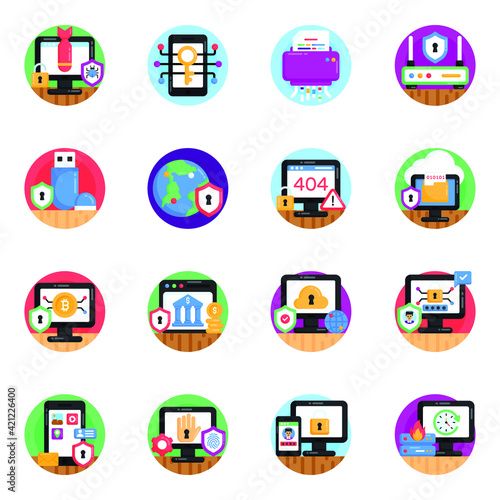 
Online Security Flat Rounded Icons

